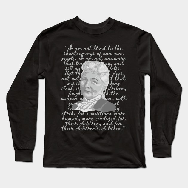 Mother Jones Portrait and Quote Long Sleeve T-Shirt by Slightly Unhinged